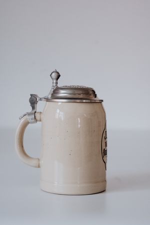 Stone jug with pewter lid replica