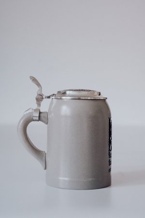 Stone jug with pewter lid